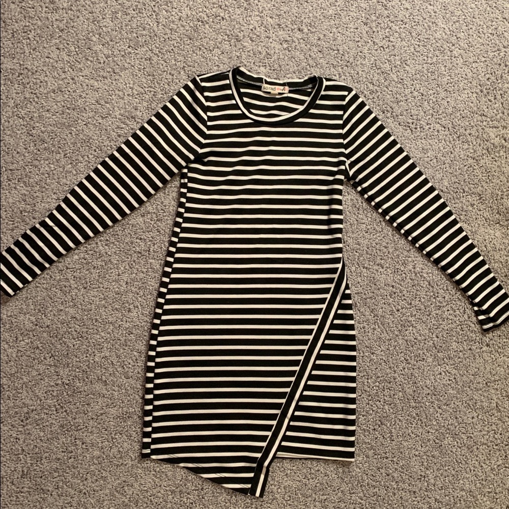 Long sleeve asymmetrical dress